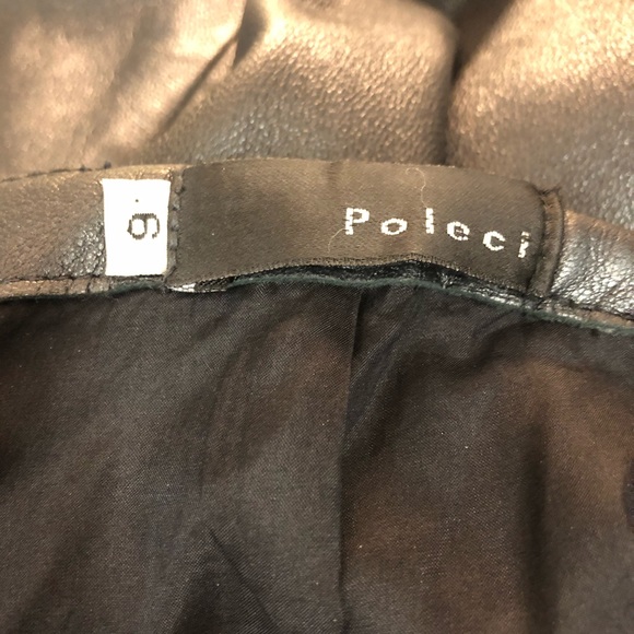 Poleci black leather silk lined pants size 6 - Picture 3 of 6